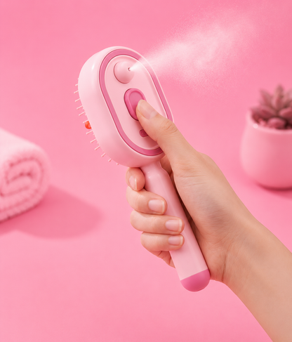 【Fathersdaygift】Multi-Function Hair Mist Spray Comb - Portable Detangling Brush with Fine Mist Nozzle, Refillable with Water, Leave-In Conditioner or Essential Oil, Suitable for All Hair Types